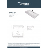 Cerastyle Turkuaz Sharp Etajerli Lavabo 100x48 Cm - 6