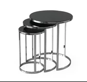 Sedef Modern Tarz Zigon Sehpa 3'lü Yuvarlak - 6
