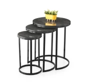 Sedef Modern Tarz Zigon Sehpa 3'lü Yuvarlak - 4