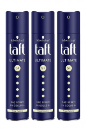 Taft Ultimate Saç Spreyi 5+ Kristal Parlaklığı 250 Ml 3 Adet - 1