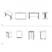 Turkea Jupiter Çalışma Masası Komidinli Bilgisayar Masası 140x75 CM - 3