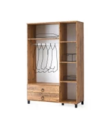 3 Kapılı 2 Çekmeceli Gardrop Aynalı Elbise Dolabı 120x46x189cm - 4