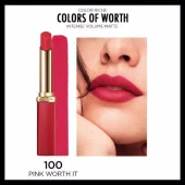L'Oréal Paris Color Riche Colors of Worth Intense Volume Matte Ruj - 100 Pink Worth It - 5