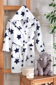 Sky | Kapşonlu Unisex Wellsoft Çocuk Peluş Sabahlık | Bornoz - 1