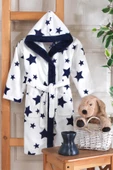 Sky | Kapşonlu Unisex Wellsoft Çocuk Peluş Sabahlık | Bornoz - 5