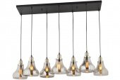 LampaLuce Cono Modern Sarkıt Salon Avizesi 7li Krom 80x70cm - 1