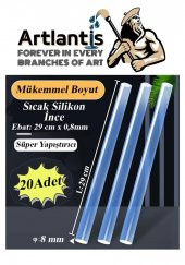 İnce Sıcak Silikon Mum 20 Adet 1 Paket Mum Çubuk Silikon İnce Silikon Tabanca Yedeği İnce 1 Paket - 1