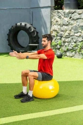 Slazenger 55cm Anti-Burst Gymball Sarı (Pompa Dahil) Pilates Topu thumbnail 8