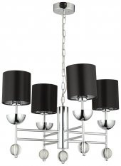 Lampaluce Cappello Şapkalı Klasik Avize 4lü Krom - Siyah - 1