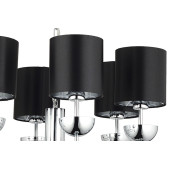 Lampaluce Cappello Şapkalı Klasik Avize 6lı Krom - Siyah - 3