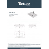 Cerastyle Turkuaz Arte Etajerli Lavabo 65 Cm - 5