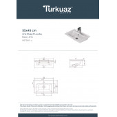 Turkuaz Cerastyle Arte 36 x 55 Cm Etajerli Lavabo - 5