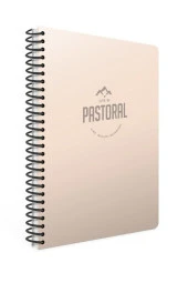 40 Yaprak A4 Pastoral Spiralli Plastik Kapak Çizgili Defter - 1