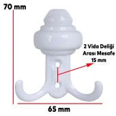 As Orta Sarıklı Vestiyer Duvar Askısı Dolap Elbise Askılığı Beyaz Metal Askı thumbnail 2