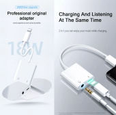 Joyroom S-Y105 2A 18W Lightning to 3.5mm Ses Dönüştürücü (Beyaz) - 3