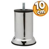 Dolap Mobilya Metal Kanepe Baza Koltuk Çekyat Destek Ayağı Ayakları M8 Civata Krom Metal 10 Cm - 1