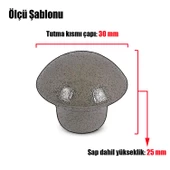 Noktalı Mantar Düğme Mobilya Mutfak Çekmece Dolap Dolabı Kulbu Kulpu Kulpları Saten Metal 10 Adet thumbnail 3