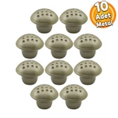 Noktalı Mantar Düğme Mobilya Mutfak Çekmece Dolap Dolabı Kulbu Kulpu Kulpları Saten Metal 10 Adet thumbnail 1