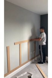 Iskandinav Duvar Çıtası 1 Paket(5 Adet) 100×8 Cm Dekoratif Mdf Duvar Çıtası - 5