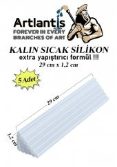 Kalın Sıcak Silikon Mum 5 Adet 1 Paket Mum Çubuk Silikon Kalın Silikon Tabanca Yedeği Kalın 1 Paket - 1