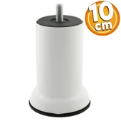 10 Cm Mobilya Kanepe Baza Yatak Koltuk Çekyat Yükseltme Destek Ayağı M8 Beyaz Metal Ayakları - 1