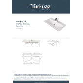 Cerastyle Turkuaz Elıte Etajerli Lavabo 90X45 Cm - 5