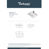 Turkuaz Cerastyle Elite Etajerli Lavabo 60 cm 032000U - 5