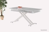 Açılır Milano Masa Mdf  X Beyaz Metal Ayak  ( Ortadan Açılır ) 70x120 cm - 10
