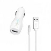 SBS 02483 ARAÇ ŞARJ CİHAZI + LİGHTNİNG APPLE ŞARJ VE VERİ KABLOSU BEYAZ - 1