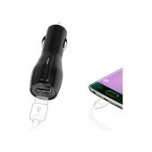 SBS 11355 TECAR1USBQC 2000 MAH TEK USB ÇIKIŞLI ÇAKMAKLIĞA TAKILAN ARAÇ ŞARJ CİHAZI SİYAH - 1