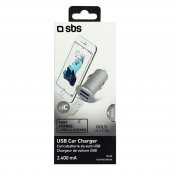 SBS 15520 TECAR2USB2AS 5 W ÇİFT USB ÇIKIŞLI ÇAKMAKLIĞA TAKILAN ARAÇ ŞARJ CİHAZI GRİ - 1