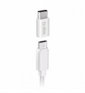 SBS 24577 TEADAPTC MİCRO USBYİ TYPE CYE ÇEVİRİCİ ADAPTÖR BEYAZ - 1