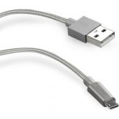 SBS 26304 TECABLEMICROBS MİKRO USB METAL ÖRGÜLÜ VERİ VE ŞARJ KABLOSU 1 MT. GRİ - 1