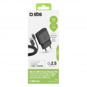 SBS 37485 TETRKITMIC1ASTD 2 USB ÇIKIŞLI 1000 MAH HIZLI ŞARJ ÖZELLİKLİ SİYAH ŞARJ ADAPTÖRÜ - 1