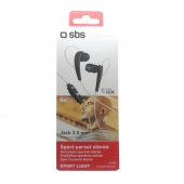 SBS 47200 TESPORINEARKL 3.5 MM JACKLI MİKROFONLU STEREO SPORCU KULAKLIK SİYAH - 1