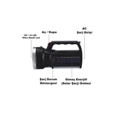 30 W SOLAR EL FENERİ, GÜNEŞ ENERJİLİ, PİLSİZ EL FENERİ thumbnail 2