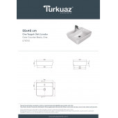 Turkuaz Cerastyle One Lavabo 55X45 Cm (Batarya Delikli) - 2