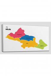 Kilis İli ve İlçeler Haritası  Dekoratif Kanvas Tablo 1388 - 2