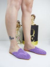 Sue Lila Hasır Işlemeli Önü Kapalı Terlik thumbnail 2