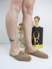 Sue Vizon Hasır Işlemeli Önü Kapalı Terlik thumbnail 2