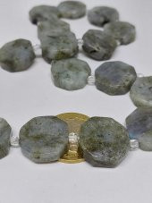 Labradorit Taşı Sekizgen Şekilli YARIM Dizi (35695) (Toplam 7 adet taş) thumbnail 2