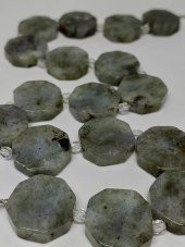 Labradorit Taşı Sekizgen Şekilli Kolye (Klipsli) (35695) thumbnail 3