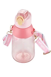 Vagonlife Boyun Askılı Pipetli Kilitli Kapak 800 Ml Okul Su Matarası (Karışık Renk 1 Adet) - 2