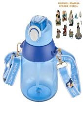 Vagonlife Boyun Askılı Pipetli Kilitli Kapak 800 Ml Okul Su Matarası (Karışık Renk 1 Adet) - 3