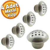 Noktalı Mantar Düğme Kulp Çekmece Dolap Dolabı Kulpu Kulbu Krom (4 ADET) Mobilya Mutfak Kulpları thumbnail 1