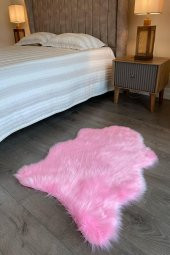 Dekomis Post Halı Kuzu Pembe Renk Peluş Halı -TEK-PEM 75 x 100 - 1