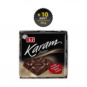 Eti Karam 45 Kakaolu Bitter Çikolata 60 g x 10 Adet - 1