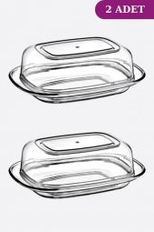 Flosoft Kapaklı Mika Kahvaltılık, Peynir Tereyağ Saklama ve Sunum Kabı 2’li Set - 2