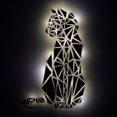 Veraart Işıklı Geometrik Kedi Duvar Dekorlu Gece Lambası 80 cm - 2