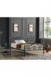 Truva Çift Kişilik Başlıklı Yatak Odası Ferforje Metal Karyola 180x200 Ölçülü - 1